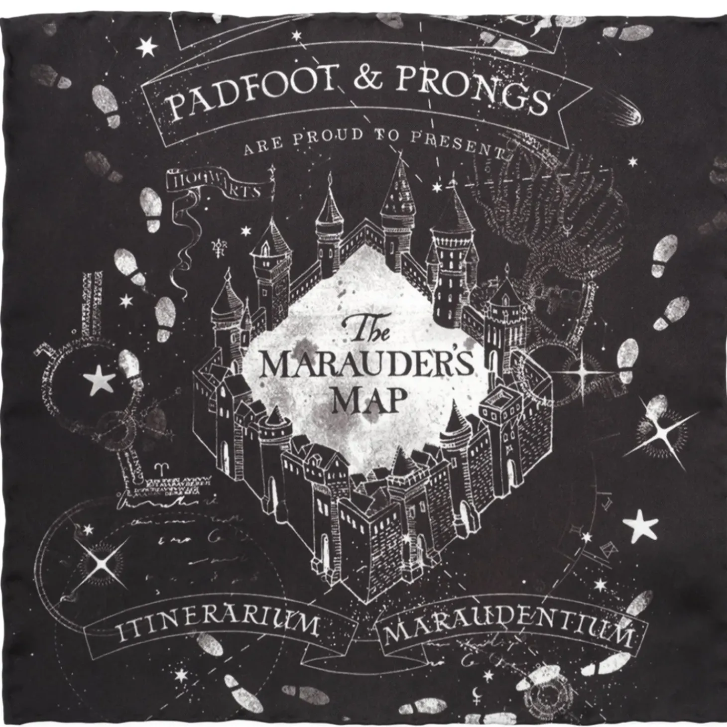 Harry Potter Marauder's Map Pocket Square