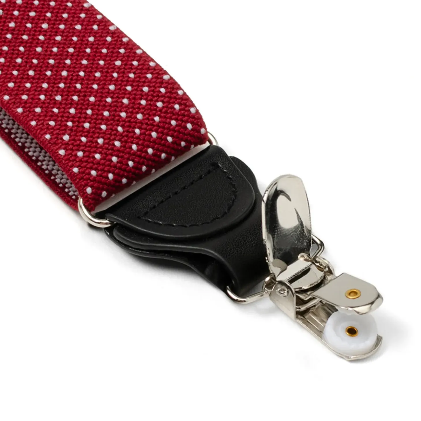 Ox and Bull Trading Co. Maroon Dot Clip Suspenders