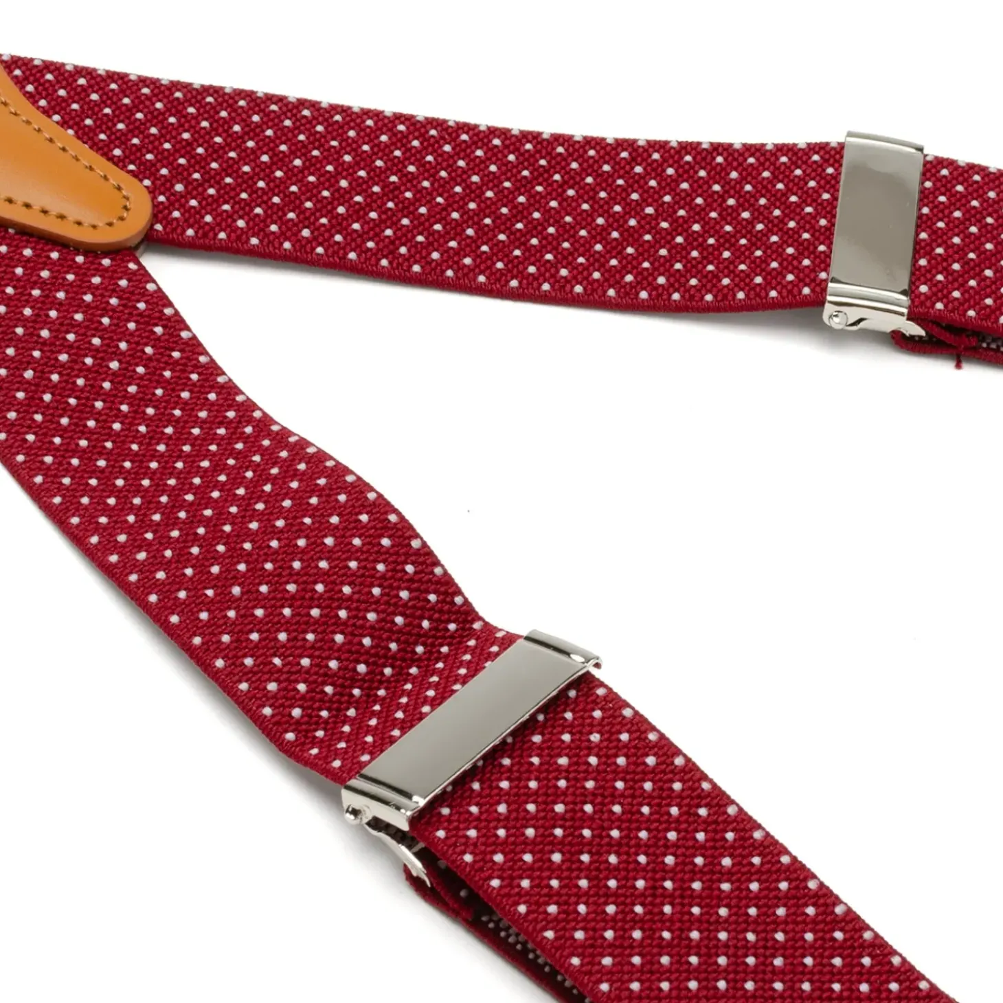 Ox and Bull Trading Co. Maroon Dot Clip Suspenders
