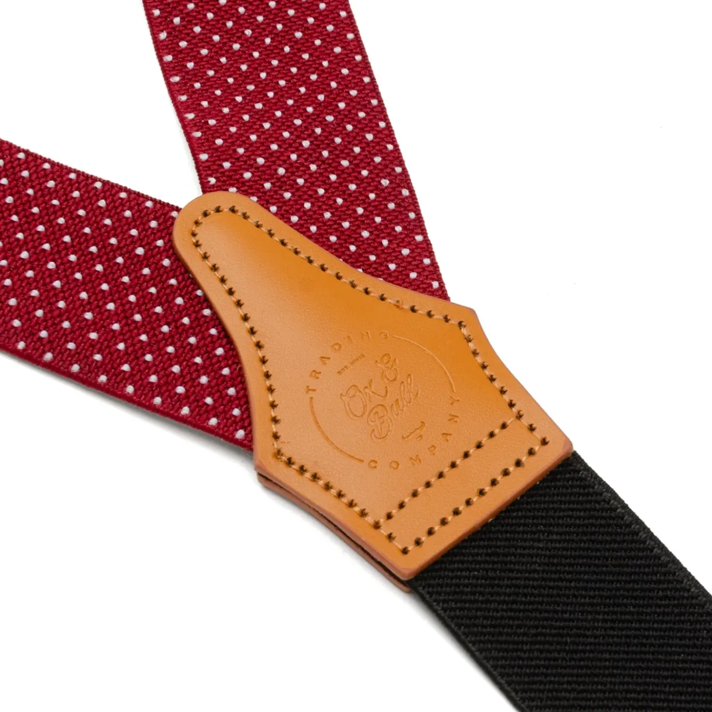 Ox and Bull Trading Co. Maroon Dot Clip Suspenders