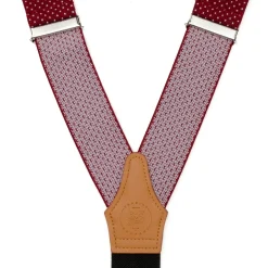 Ox and Bull Trading Co. Maroon Dot Clip Suspenders