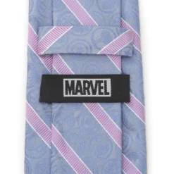 Marvel Comics Blue and Pink Stripe Silk Men's Tie
