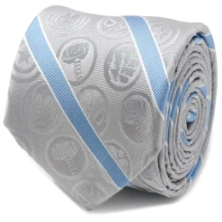 Marvel Comics Gray and Blue Stripe Men's Tie