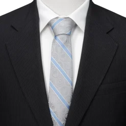 Marvel Comics Gray and Blue Stripe Men's Tie