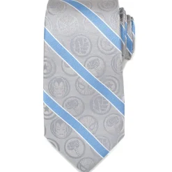 Marvel Comics Gray and Blue Stripe Men's Tie
