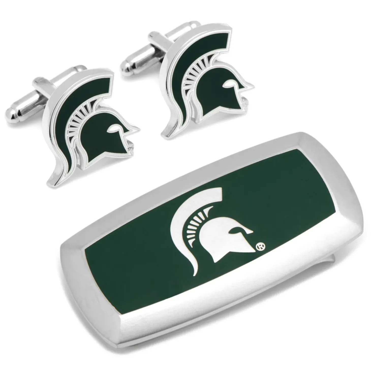 NCAA Michigan State Spartans Cufflinks and Cushion Money Clip Set