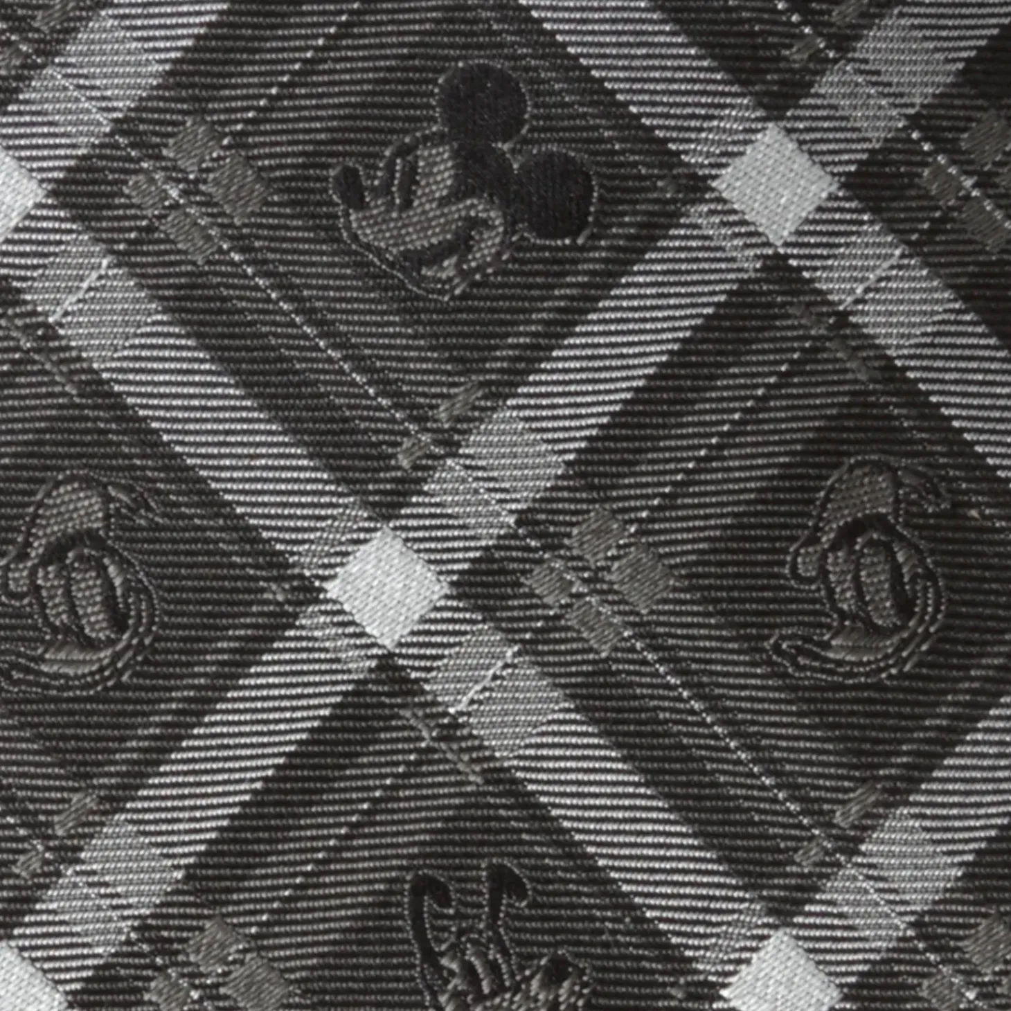 Disney Mickey and Friends Charcoal Plaid Men's Tie