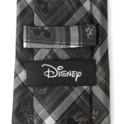 Disney Mickey and Friends Charcoal Plaid Men's Tie