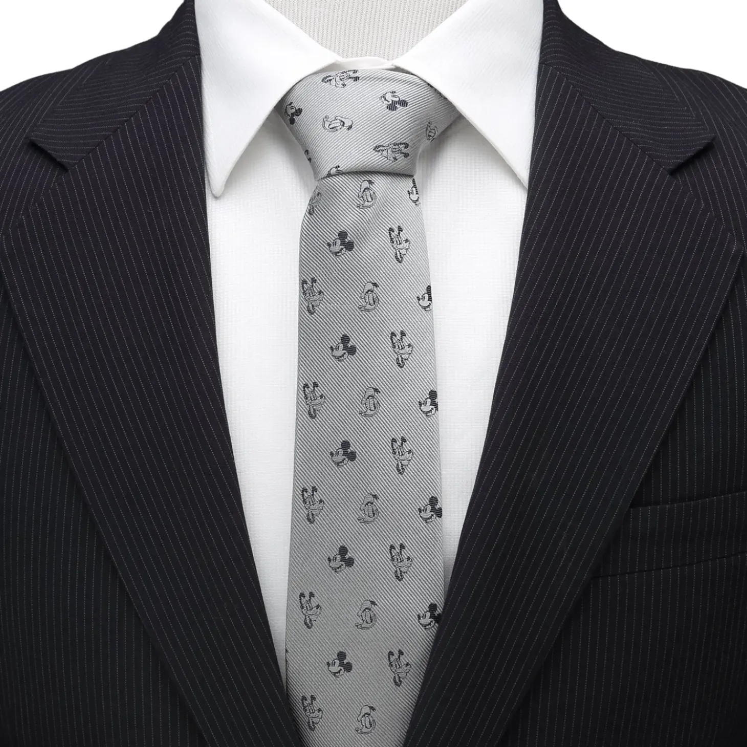 Disney Mickey and Friends Gray Men's Tie
