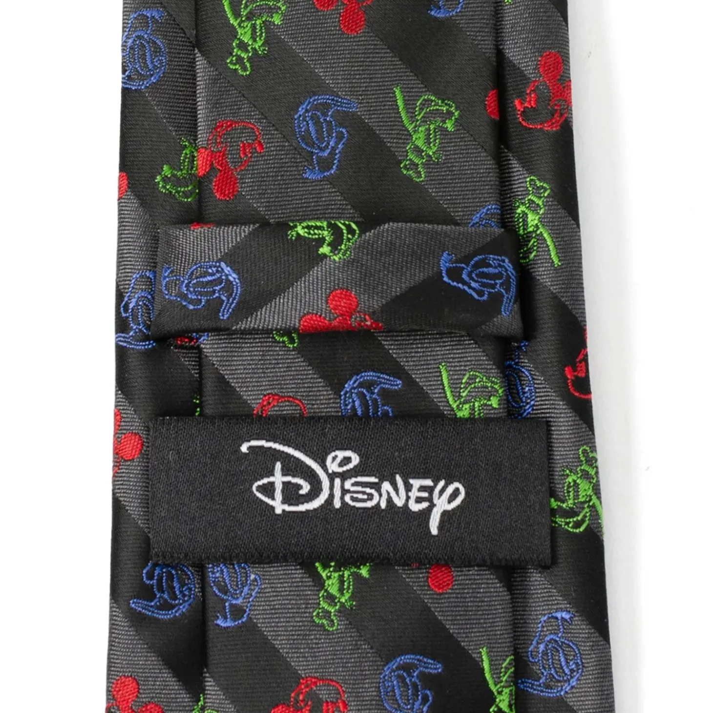 Disney Mickey and Friends Multi Black Stripe Men's Tie