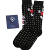 Disney Mickey Dot Sock and Mickey Blue Lapel Pin Gift Set