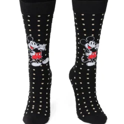 Disney Mickey Dot Sock and Mickey Blue Lapel Pin Gift Set