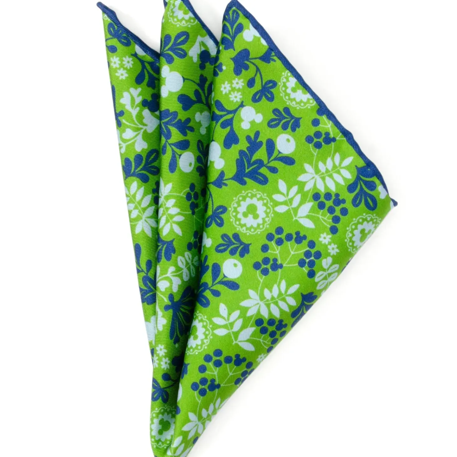 Disney Mickey Floral Green Pocket Square