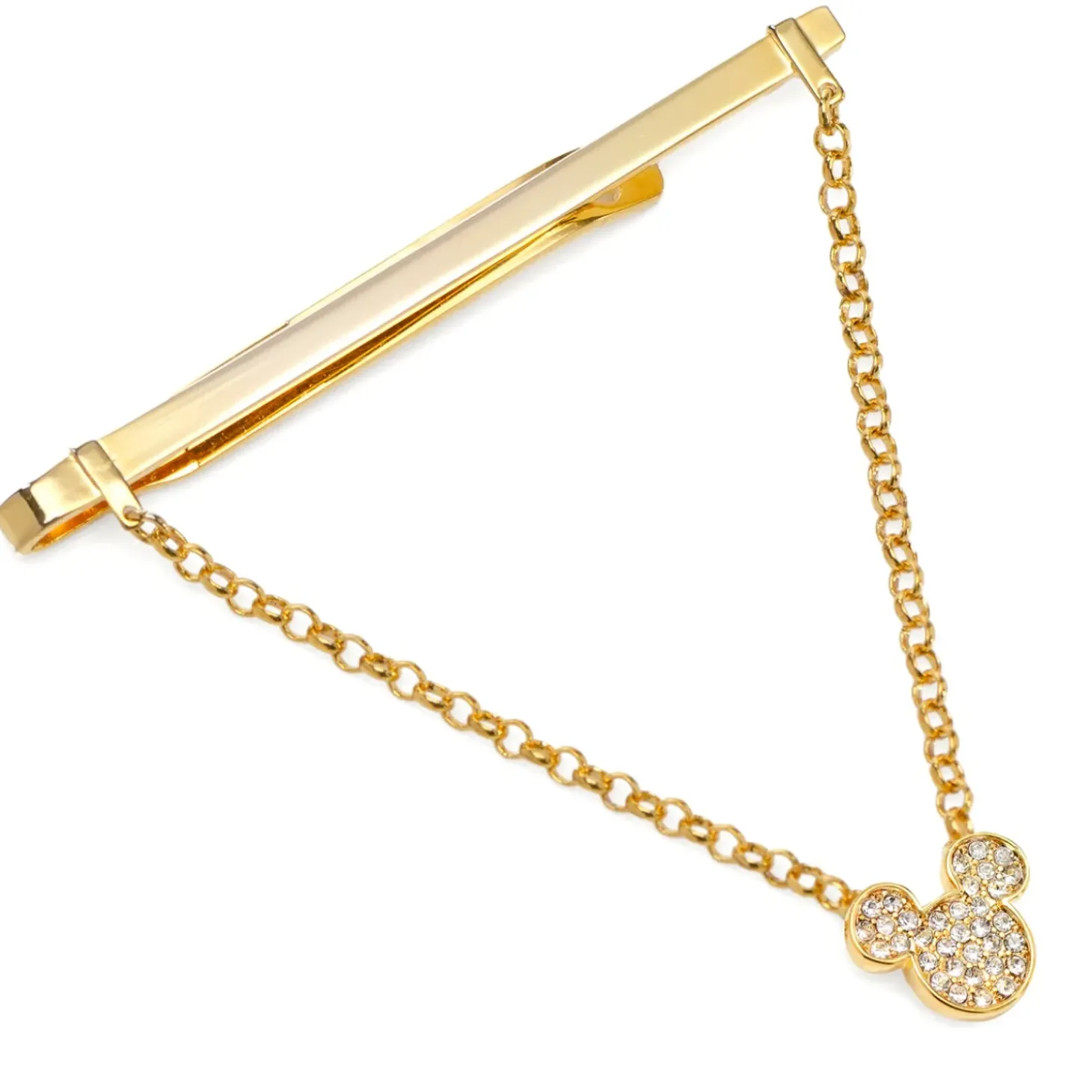 Disney Mickey Gold Crystal Chain Tie Bar