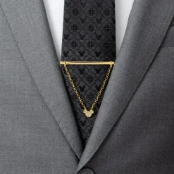 Disney Mickey Gold Crystal Chain Tie Bar