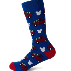 Disney Mickey Holiday Truck Navy Sock and Mickey Blue Lapel Pin Gift Set