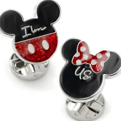 Disney Mickey Minnie "I Love Us" Cufflinks