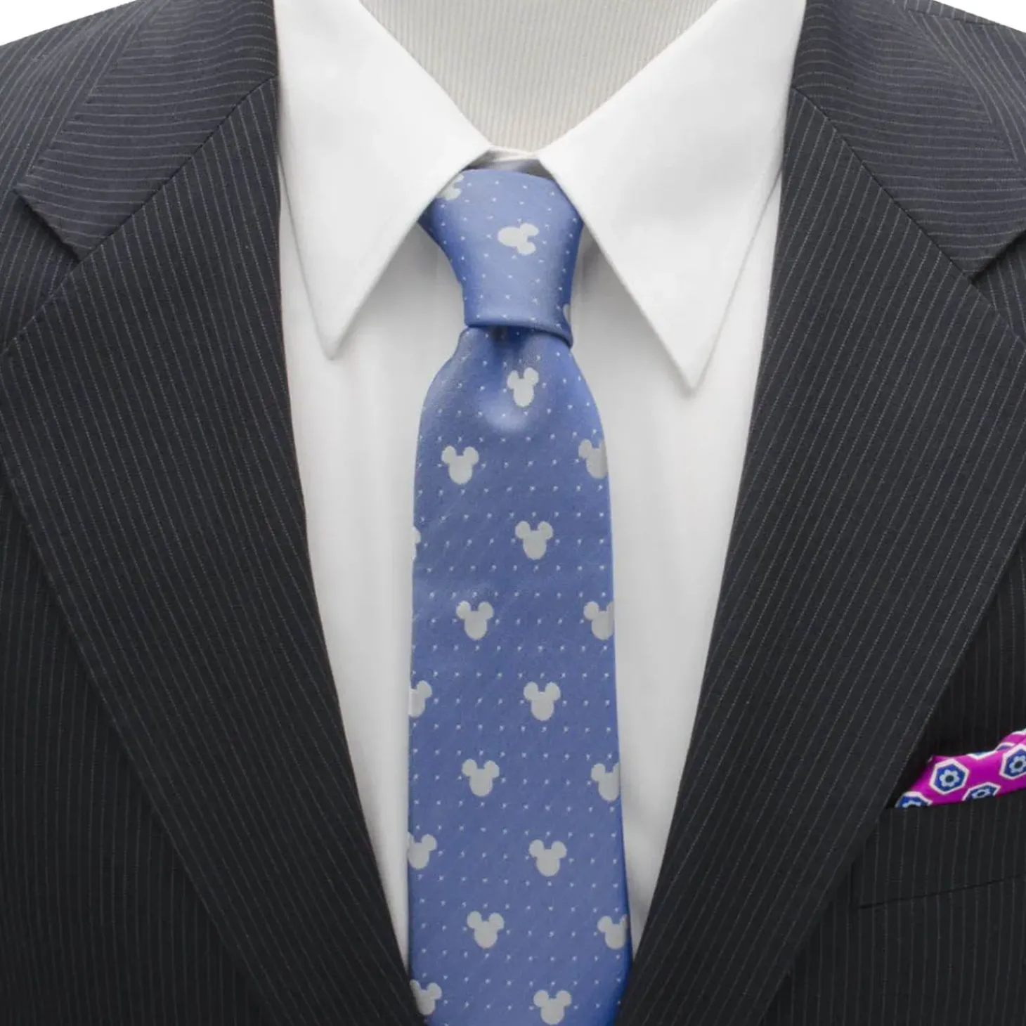 Disney Mickey Mouse Blue Pin Dot Men's Tie