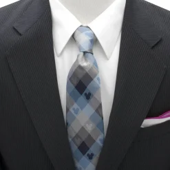Disney Mickey Mouse Blue Plaid Mens Tie