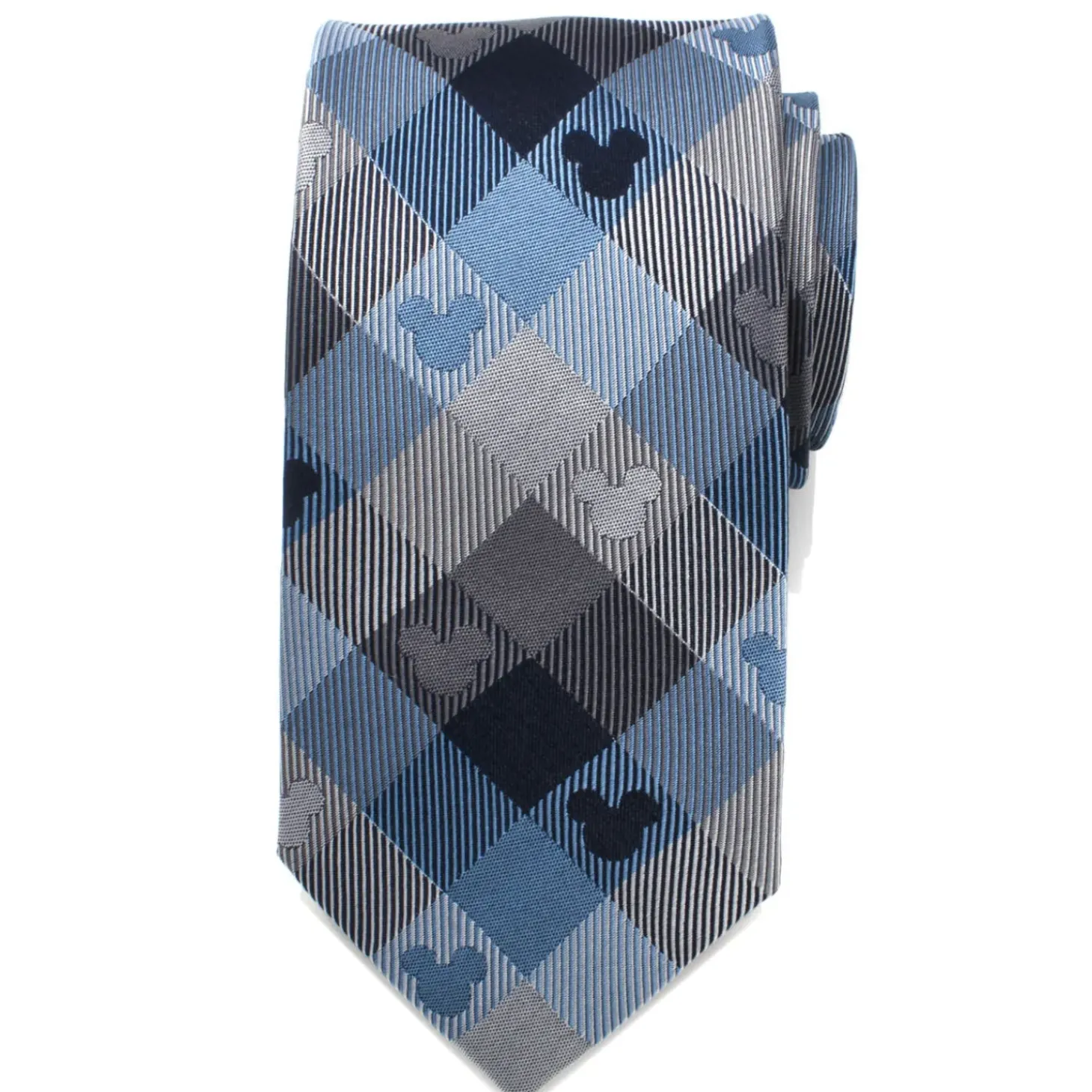 Disney Mickey Mouse Blue Plaid Mens Tie