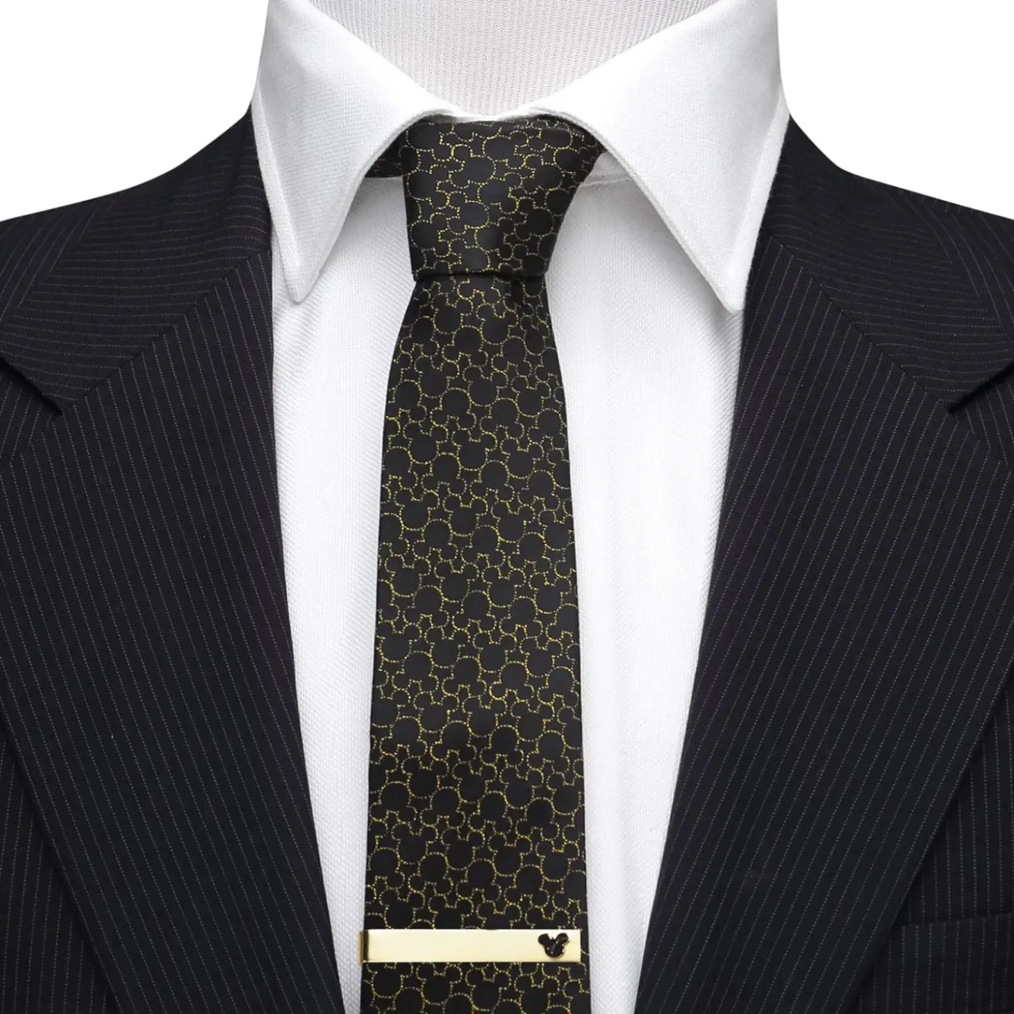 Disney Mickey Mouse Cut Out Gold Tie Bar