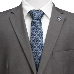 Disney Mickey Mouse Damask Tile Blue Men's Tie