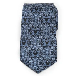 Disney Mickey Mouse Damask Tile Blue Men's Tie
