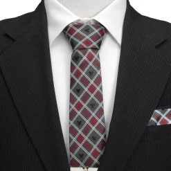 Disney Mickey Mouse Holiday Plaid Gray Silk Men's Tie