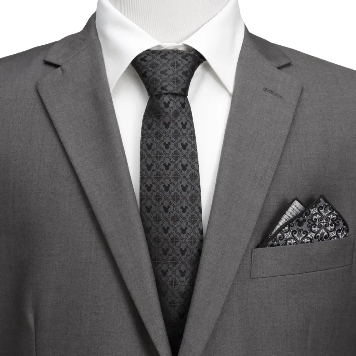 Disney Mickey Mouse Pattern Black Men's Tie
