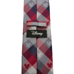 Disney Mickey Mouse Red and Blue Plaid Men's Tie