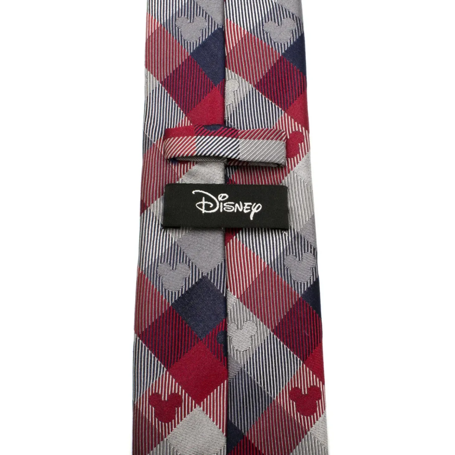 Disney Mickey Mouse Red and Blue Plaid Men's Tie