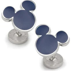 Disney Mickey Mouse Silhouette Blue Cufflinks