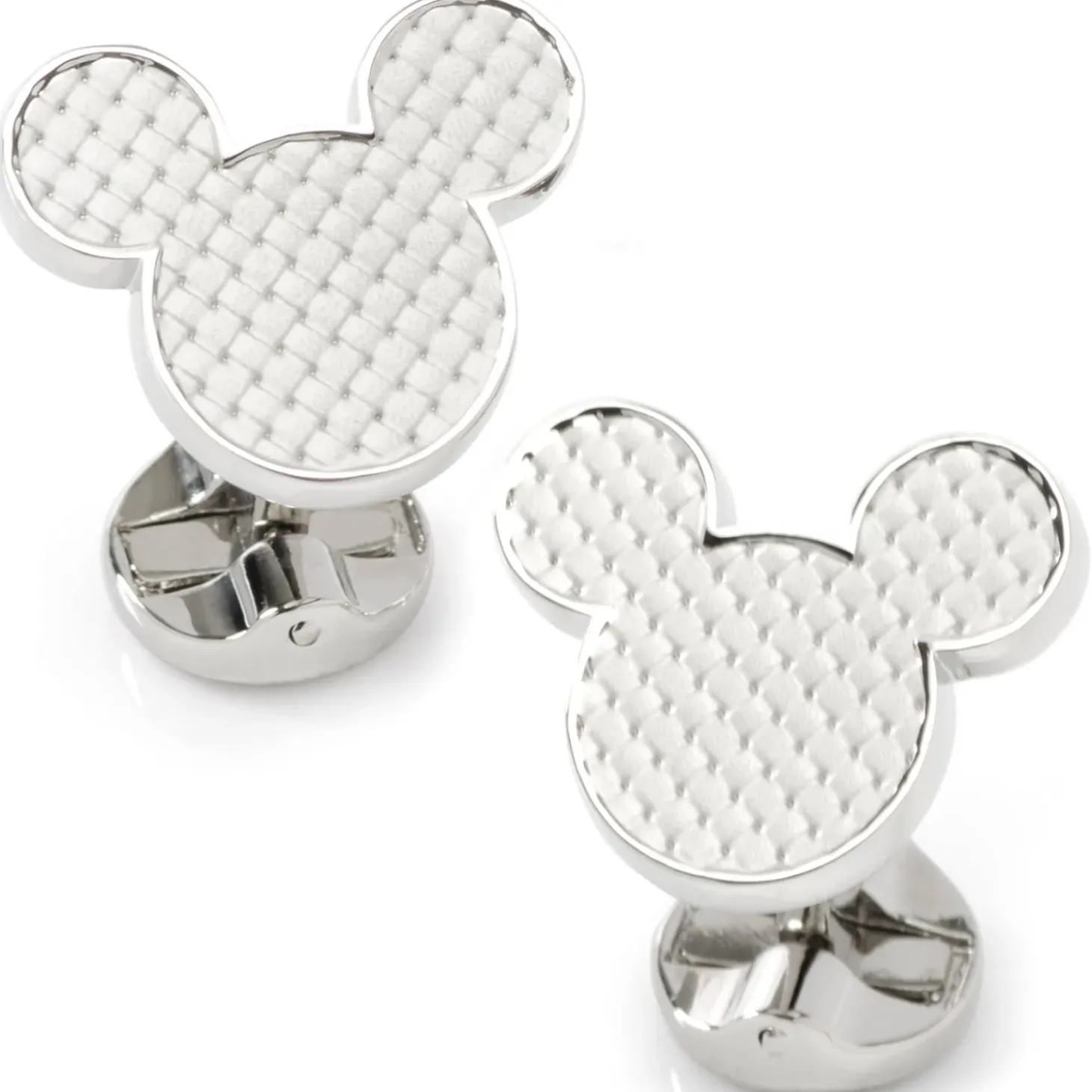 Disney Mickey Mouse Silhouette Basket Weave Cufflinks