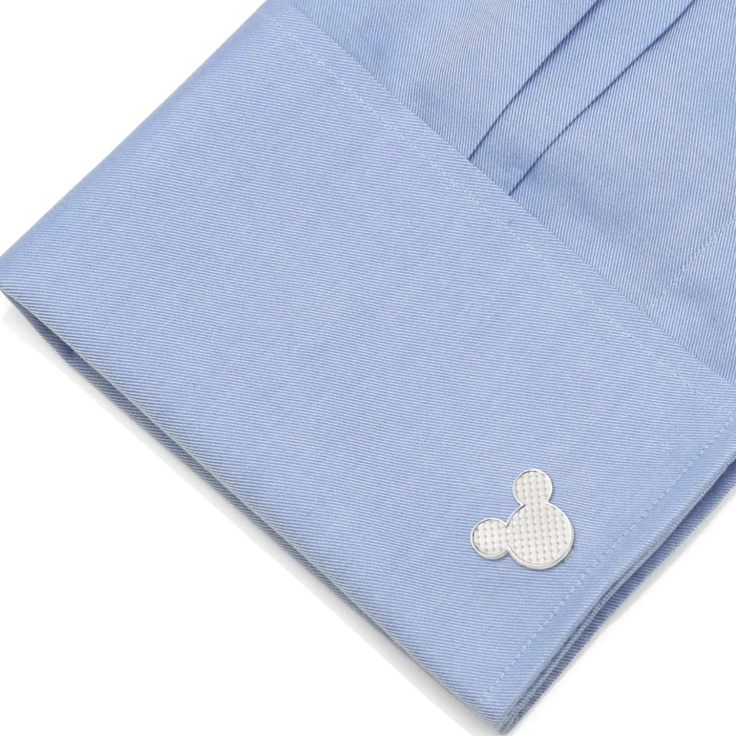 Disney Mickey Mouse Silhouette Basket Weave Cufflinks