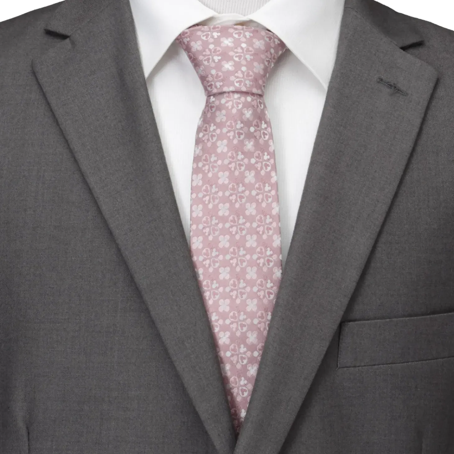 Disney Mickey Mouse Silhouette Blossom Pink Men's Tie