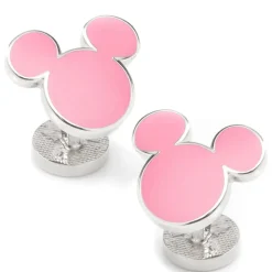 Disney Mickey Mouse Silhouette Pink Cufflinks