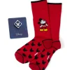 Disney Mickey Pie-Eyed Red Sock and Mickey Blue Lapel Pin Gift Set