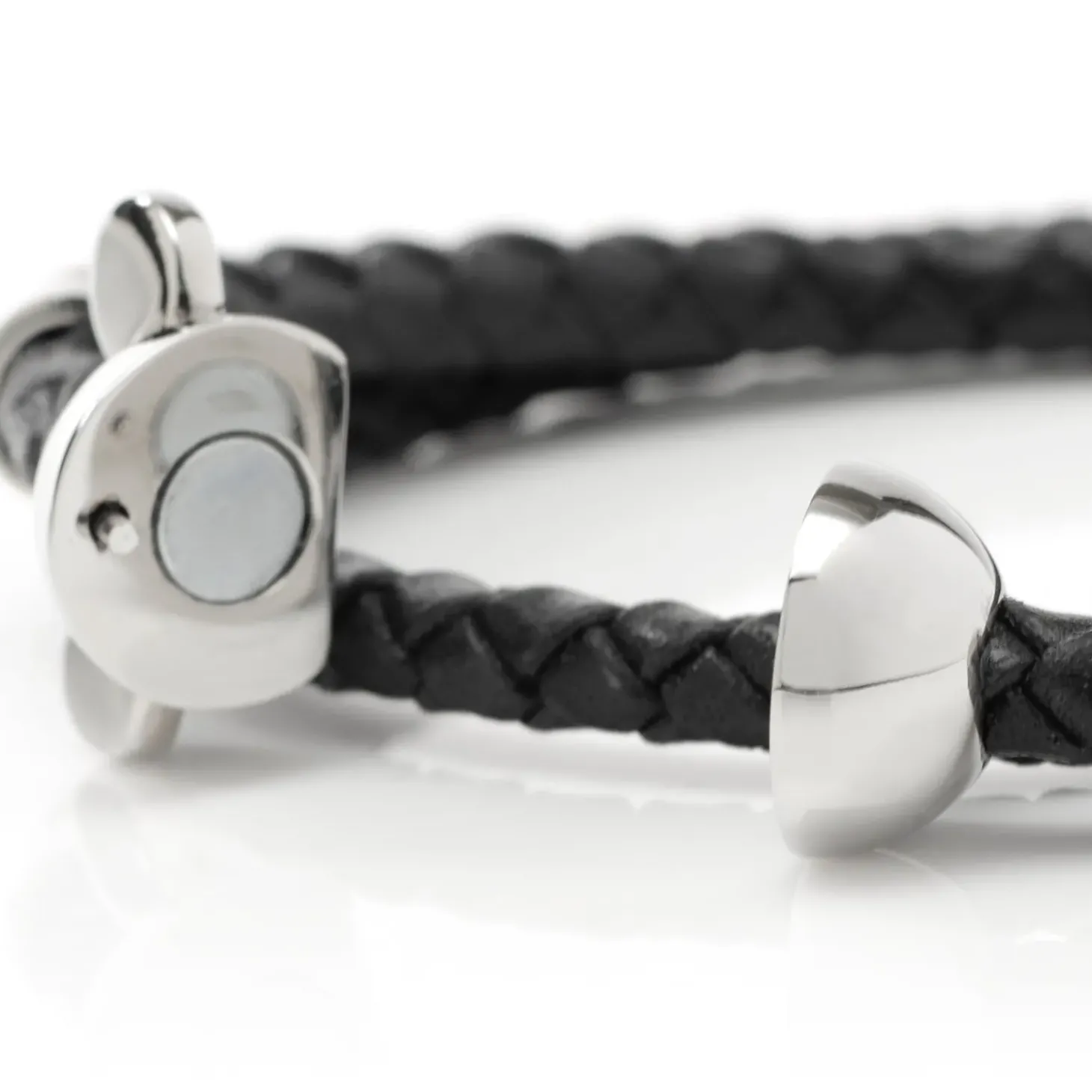 Disney Mickey Silhouette Black Double Wrapped Leather Bracelet