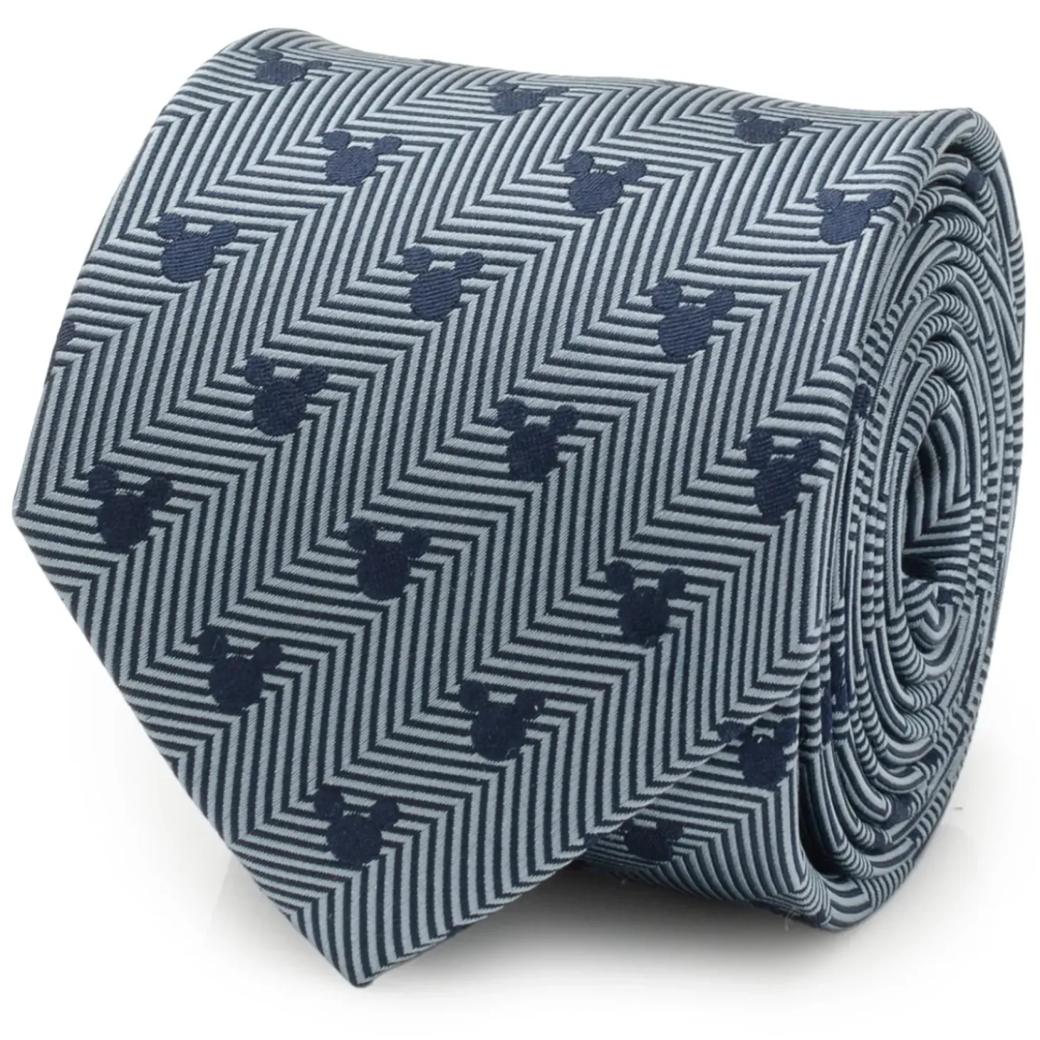Disney Mickey Silhouette Blue Herringbone Men's Tie
