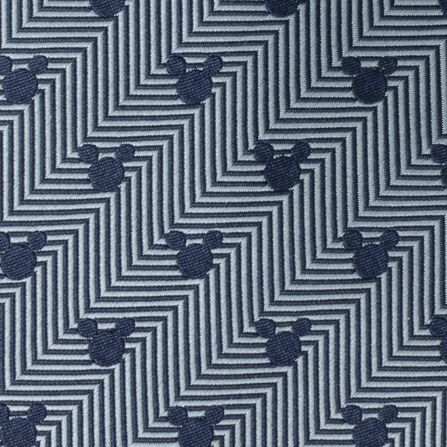 Disney Mickey Silhouette Blue Herringbone Men's Tie