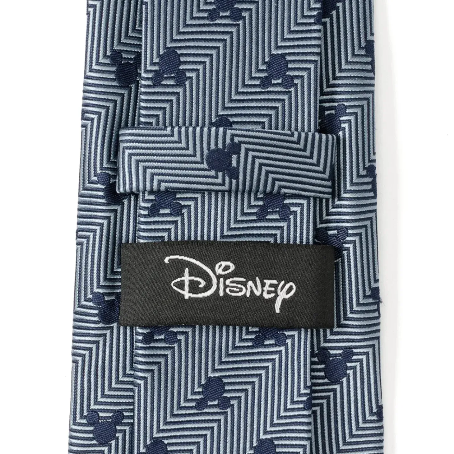 Disney Mickey Silhouette Blue Herringbone Men's Tie