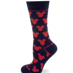 Disney Mickey Silhouette Blue Sock and Mickey Blue Lapel Pin Gift Set