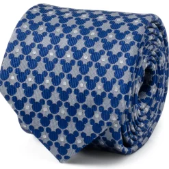 Disney Mickey Silhouette Pattern Dot Blue Tie