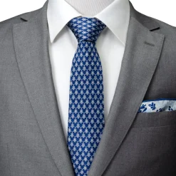 Disney Mickey Silhouette Pattern Dot Blue Tie