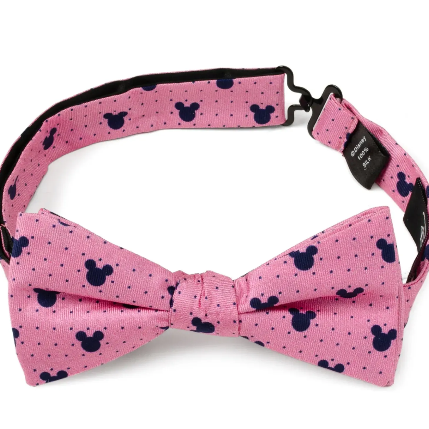 Disney Mickey Silhouette Pink Dot Pre-tied Bow Tie