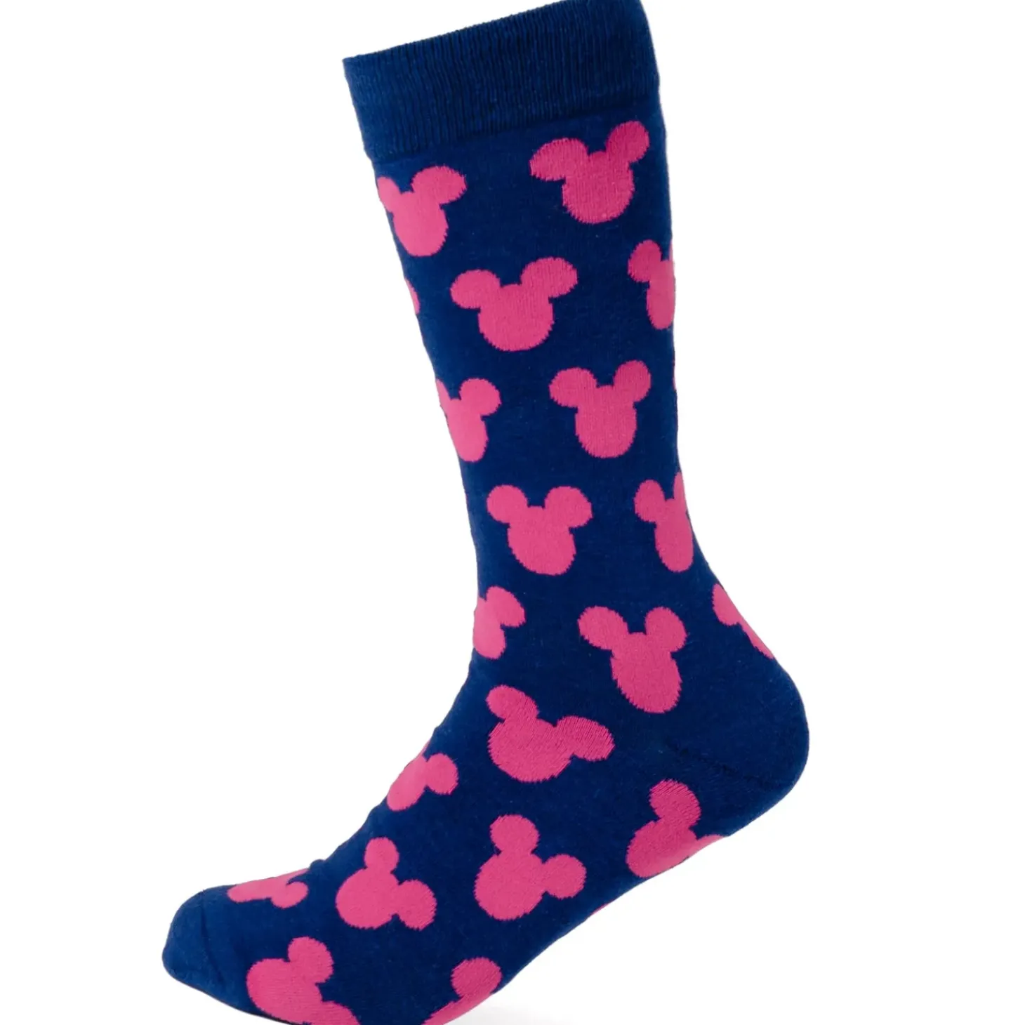 Disney Mickey Silhouette Pink Sock and Mickey Blue Lapel Pin Gift Set