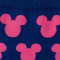 Disney Mickey Silhouette Pink Sock and Mickey Blue Lapel Pin Gift Set
