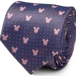 Disney Mickey Silhouette Purple Pink Dot Tie