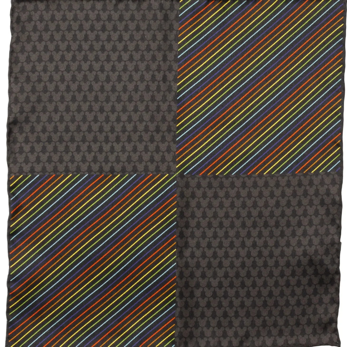 Disney Mickey Silhouette Rainbow Pocket Square