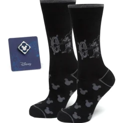Disney Mickey Steamboat Willie Sock and Mickey Blue Lapel Pin Gift Set